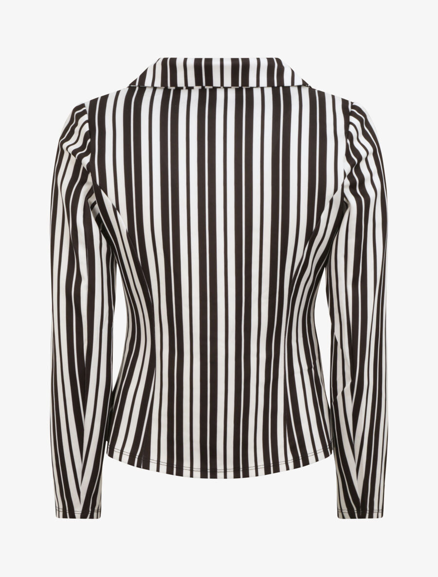 Blazer cintré à rayures - Noir/blanc - 2