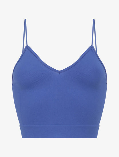 Crop top ajusté à fines bretelles - Bleu électrique - 1