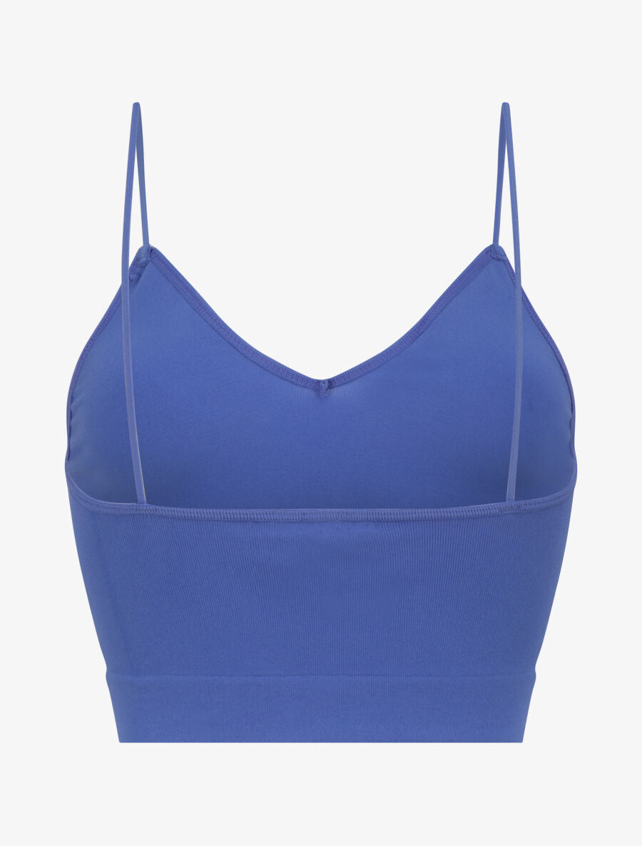 Crop top ajusté à fines bretelles - Bleu électrique - 2