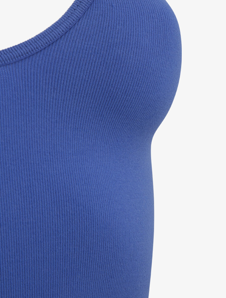 Crop top ajusté à fines bretelles - Bleu électrique - 3