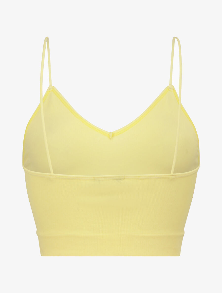 Crop top ajusté à fines bretelles - Jaune - 2