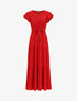 Robe longue unie évasée - Rouge - 5