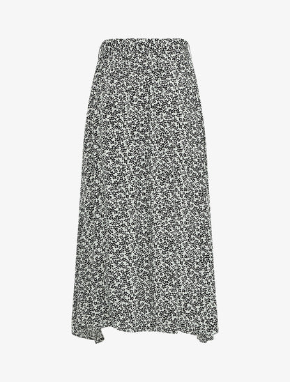 Jupe longue boutonnée à bas asymétrique - Noir - 2