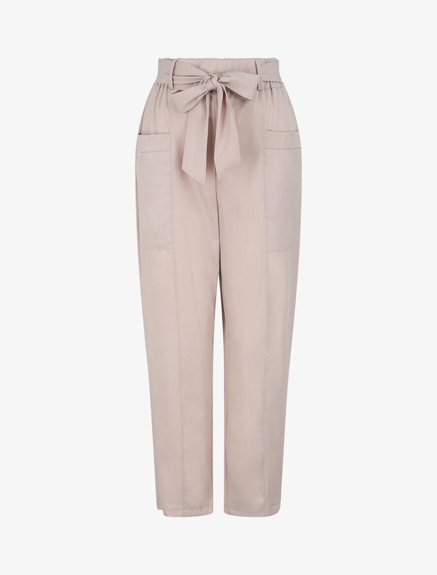 Pantalon élastiqué fluide - Beige - 4