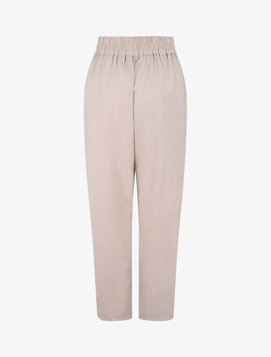 Pantalon élastiqué fluide - Beige - 2