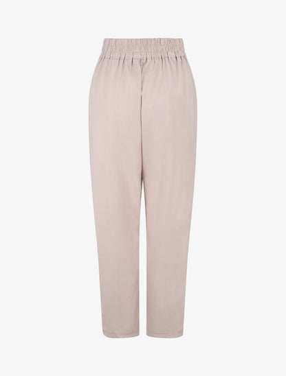 Pantalon élastiqué fluide - Beige - 2