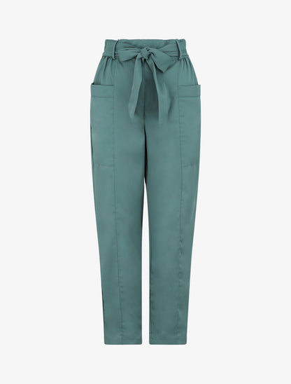 Pantalon élastiqué fluide - Vert - 4