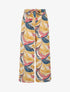 Pantalon élastiqué à imprimé feuillage - Beige - 1