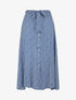 Jupe mi-longue évasée imprimé floral - Bleu - 4