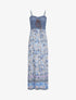 Robe longue corset imprimé fleuri - Bleu ciel - 1