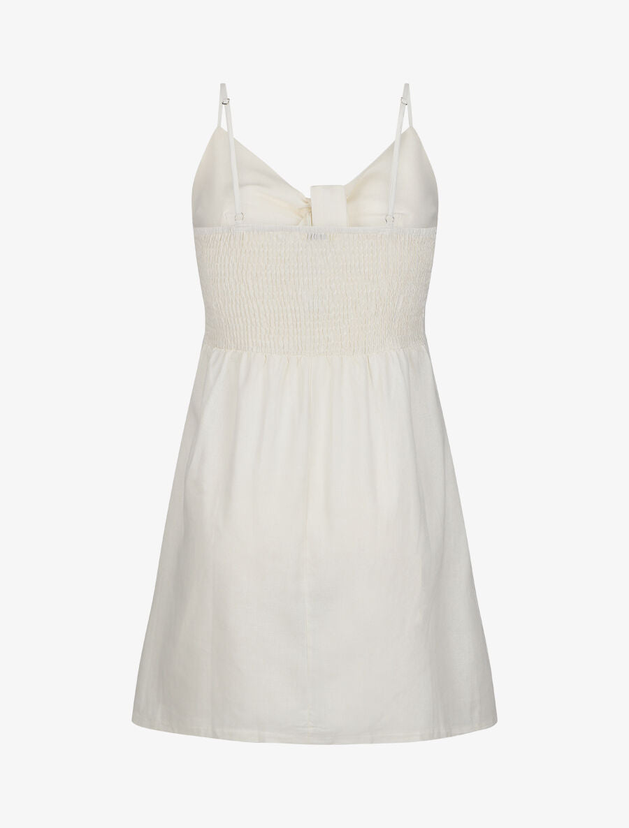 Robe à bretelles et noeud - Écru - 2