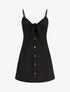 Robe à bretelles et noeud - Noir - 4