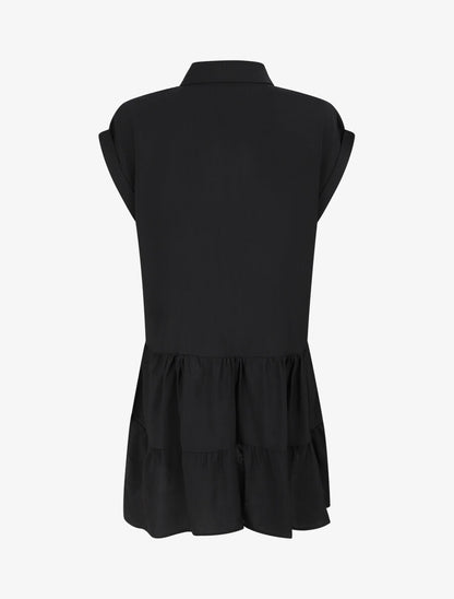 Robe chemise à manches courtes - Noir - 2
