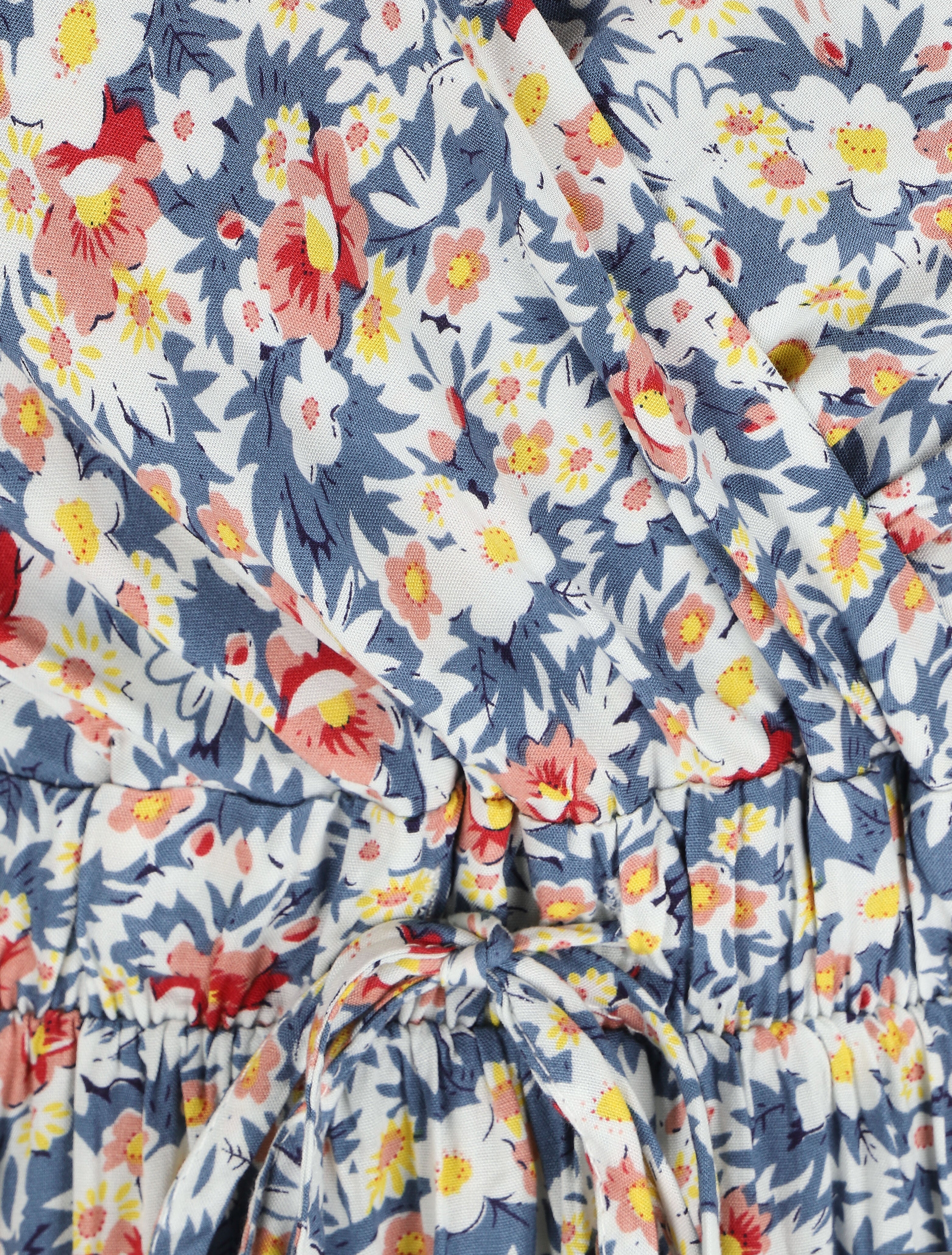 Robe longue imprimé fleurs des champs - Bleu - 3