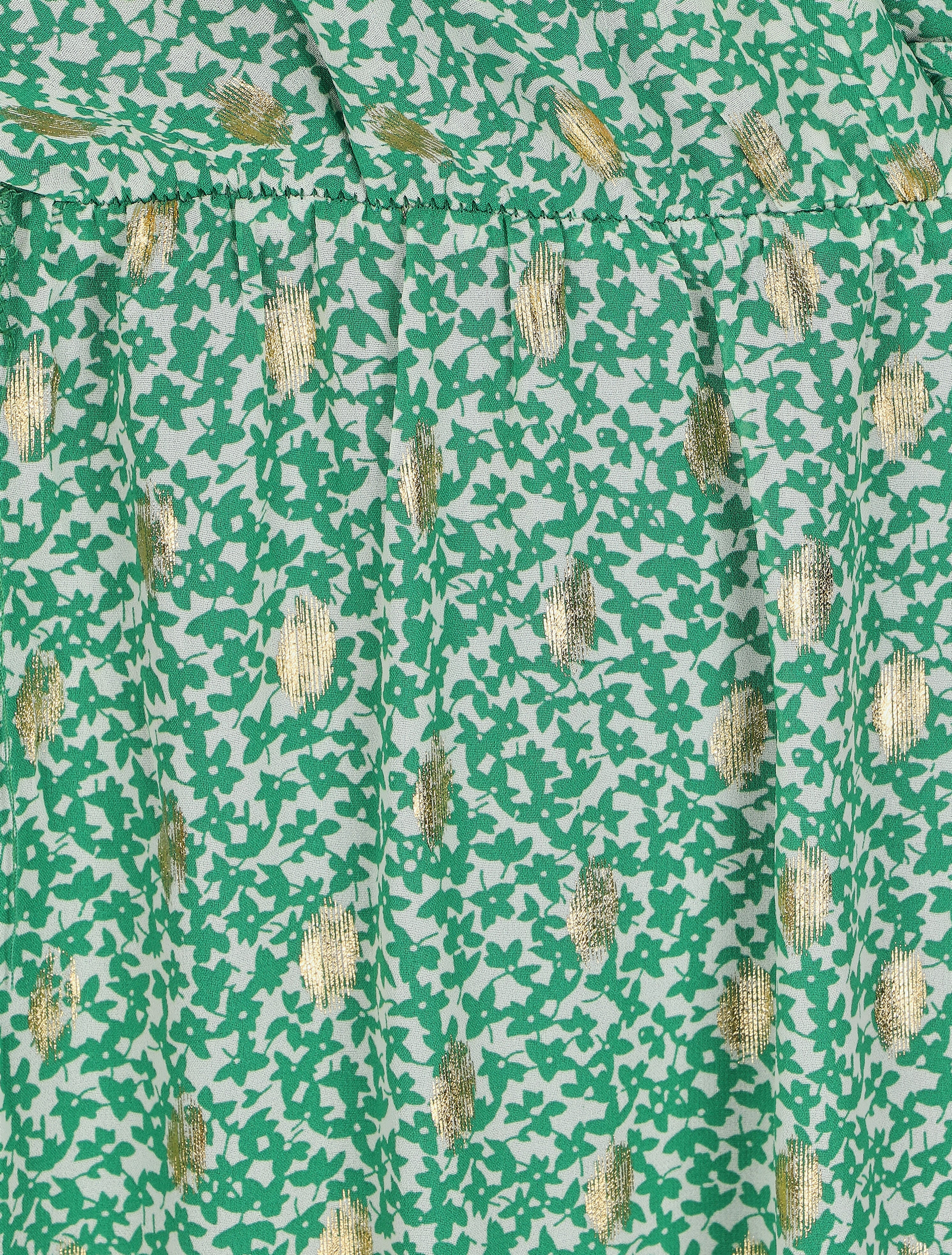 Robe bretelles à noeud imprimé fleuri irisé - Vert - 3