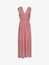 Robe bretelles à noeud imprimé fleuri irisé - Rouge - 1