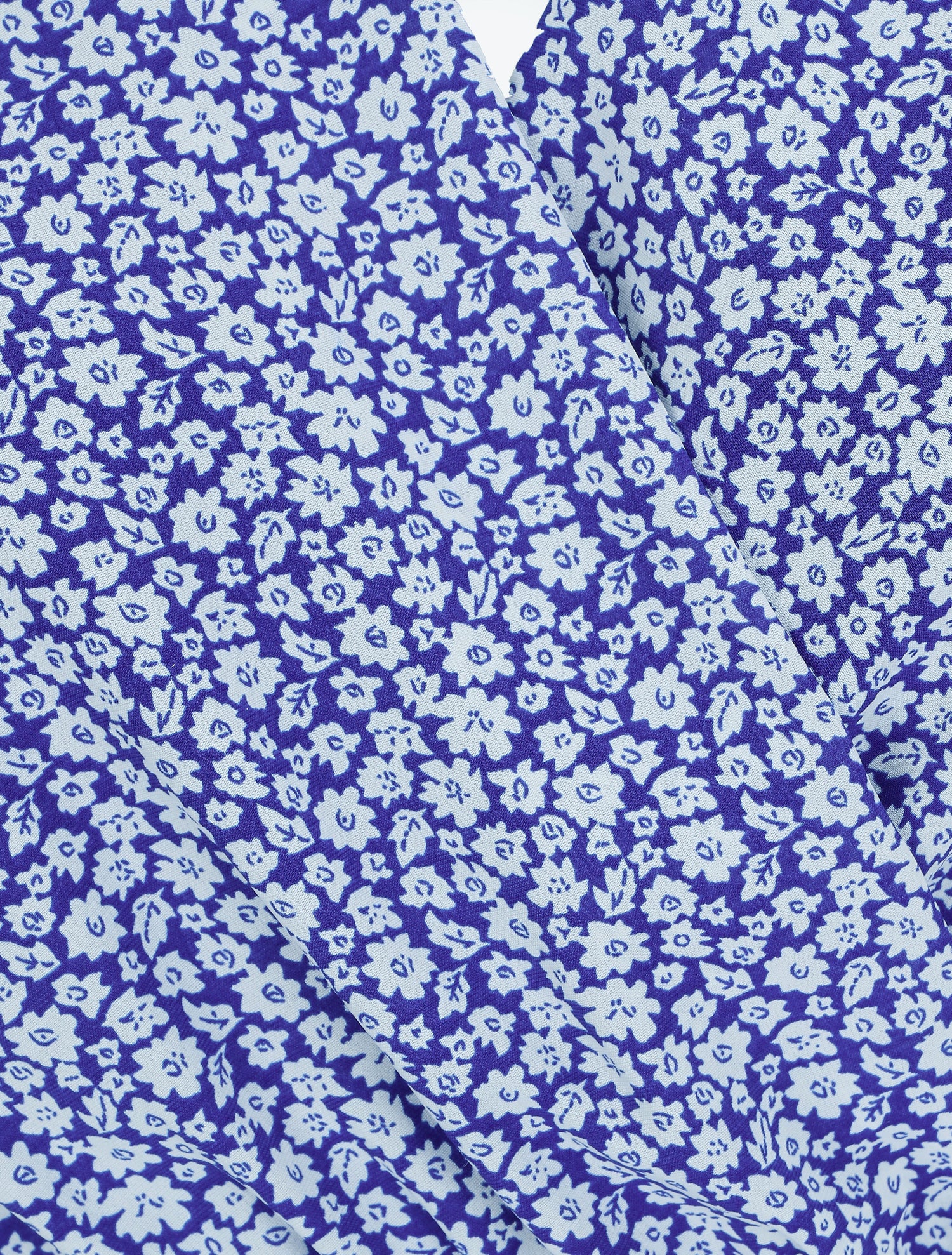 Robe mi-longue à imprimé fleuri - Bleu - 3