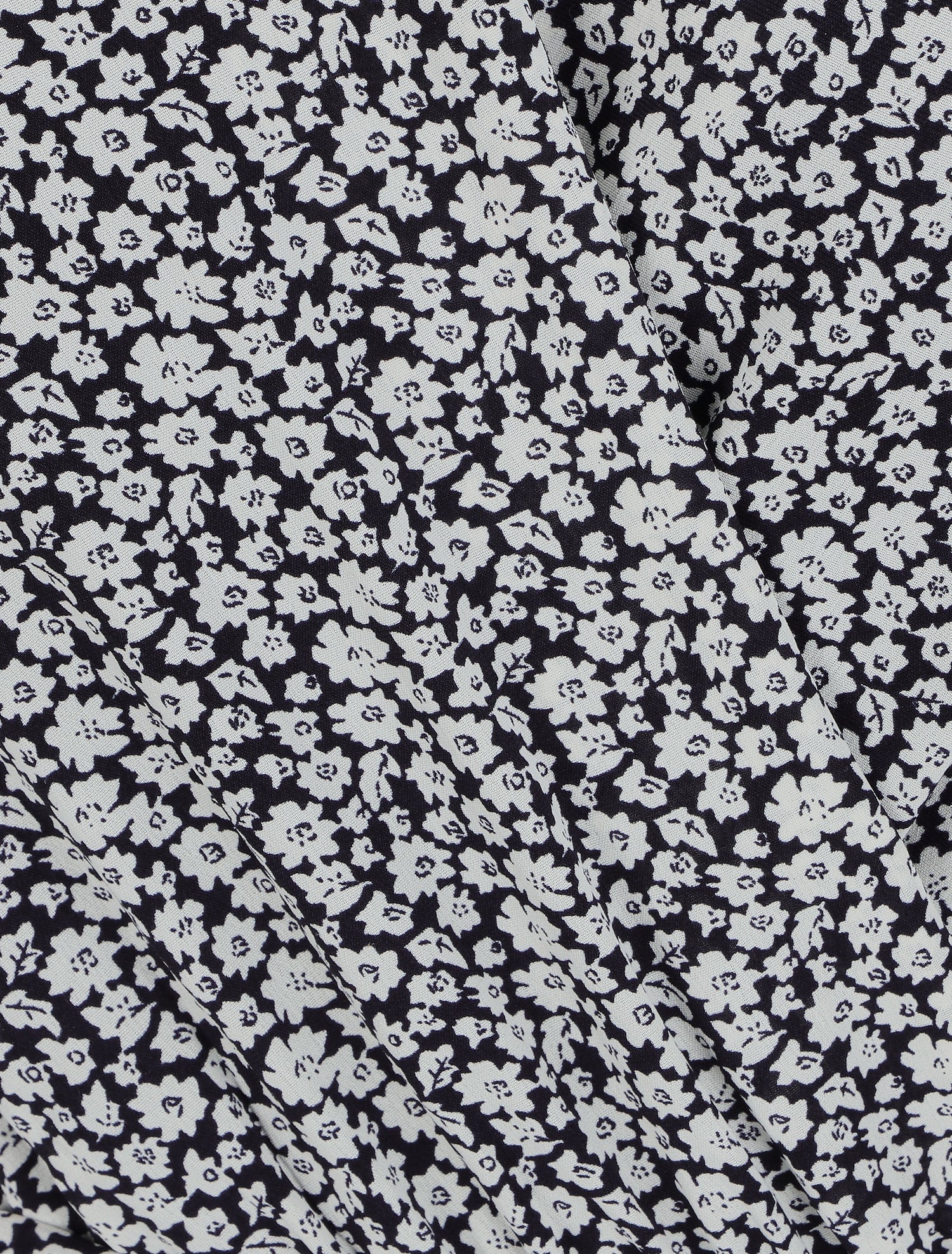 Robe mi-longue à imprimé fleuri - Noir - 3