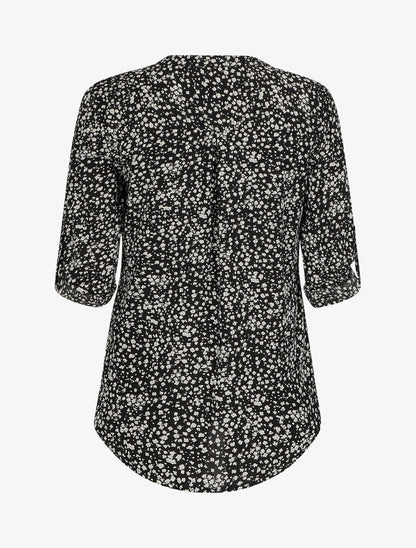 Blouse à imprimé à floral - Noir - 2