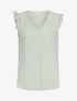 Blouse unie à manches volantées - Vert d&