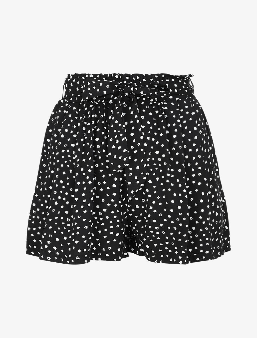Short à imprimé moucheté - Noir - 1