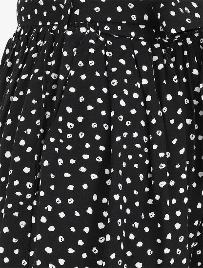 Short à imprimé moucheté - Noir - 3