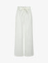 Pantalon paperbag en lin - Blanc - 4