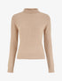 Pull en laine mélangée à col roulé - Beige - 1