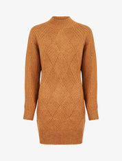 Robe pull à col montant - Camel - 5