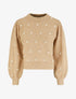 Pull manches ballon et perles - Camel - 1