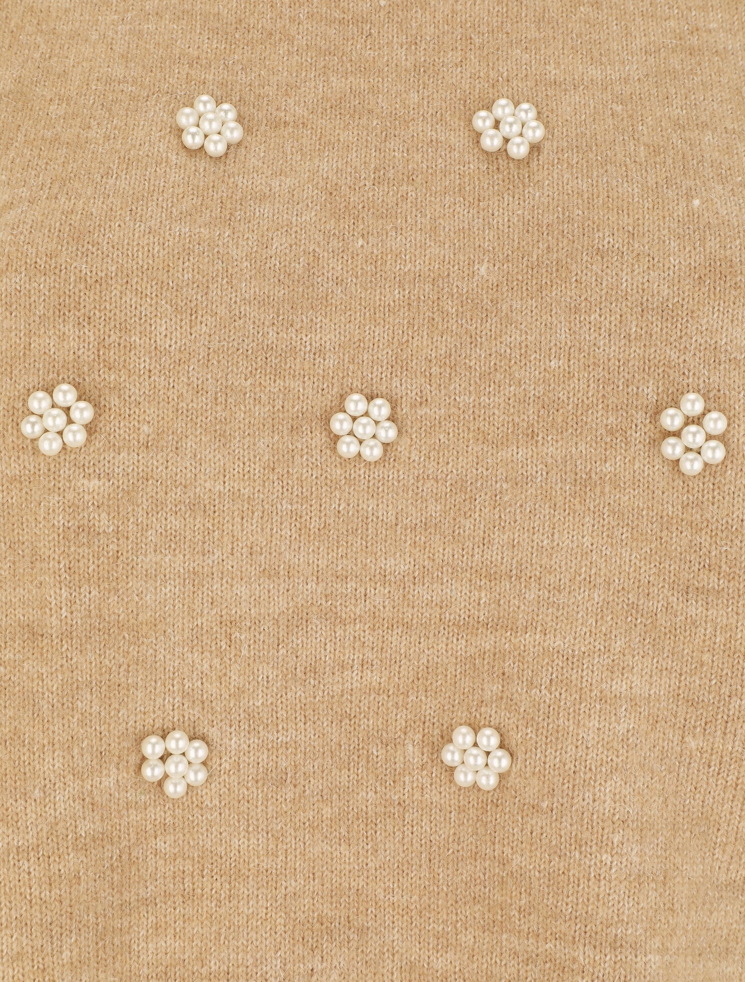 Pull manches ballon et perles - Camel - 3