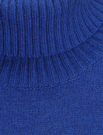 Pull col roulé à motif V - Noir/bleu - 3