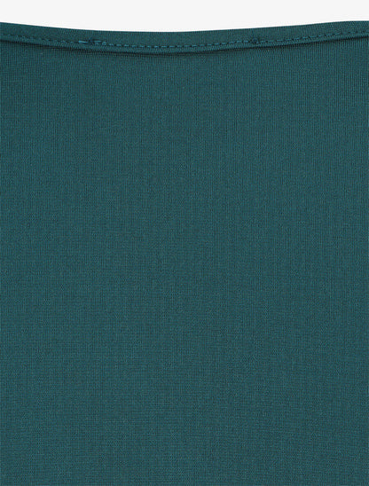 Robe unie drapée style portefeuille - Bleu canard - 3