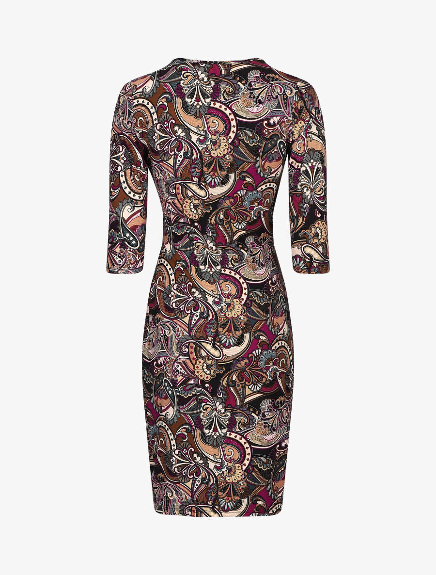Robe drapée style portefeuille imprimé cachemire - Violet - 2