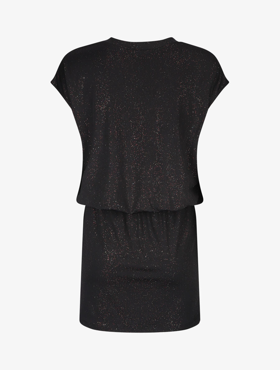 Robe courte sans manches à paillettes - Noir - 2