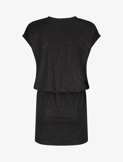 Robe courte sans manches à paillettes - Noir - 2
