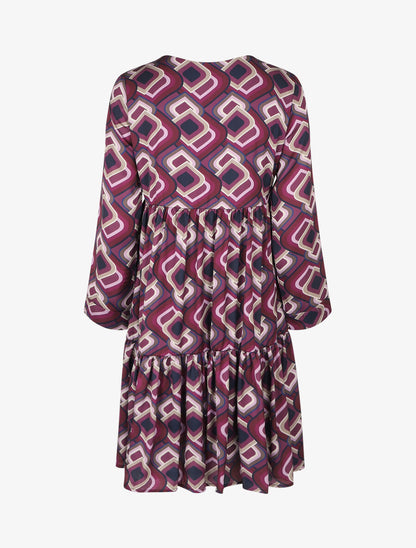 Robe empire oversize imprimé graphique - Violet - 2