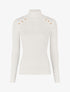 Pull col roulé à boutons - Blanc - 1