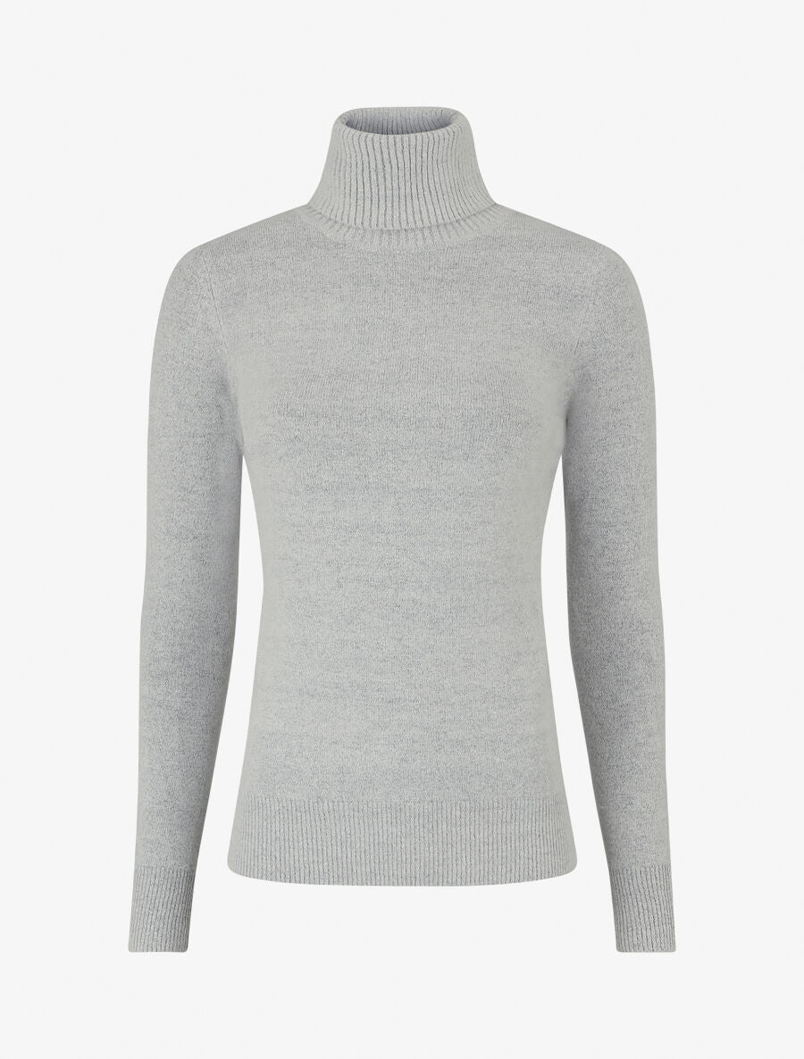 Pull col roulé en cachemire mélangé - Gris clair - 5