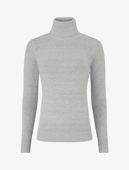 Pull col roulé en cachemire mélangé - Gris clair - 5