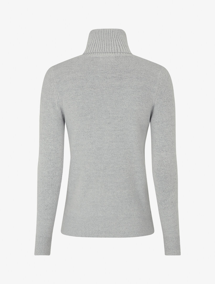Pull col roulé en cachemire mélangé - Gris clair - 2