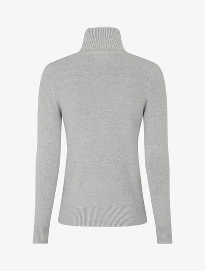 Pull col roulé en cachemire mélangé - Gris clair - 2