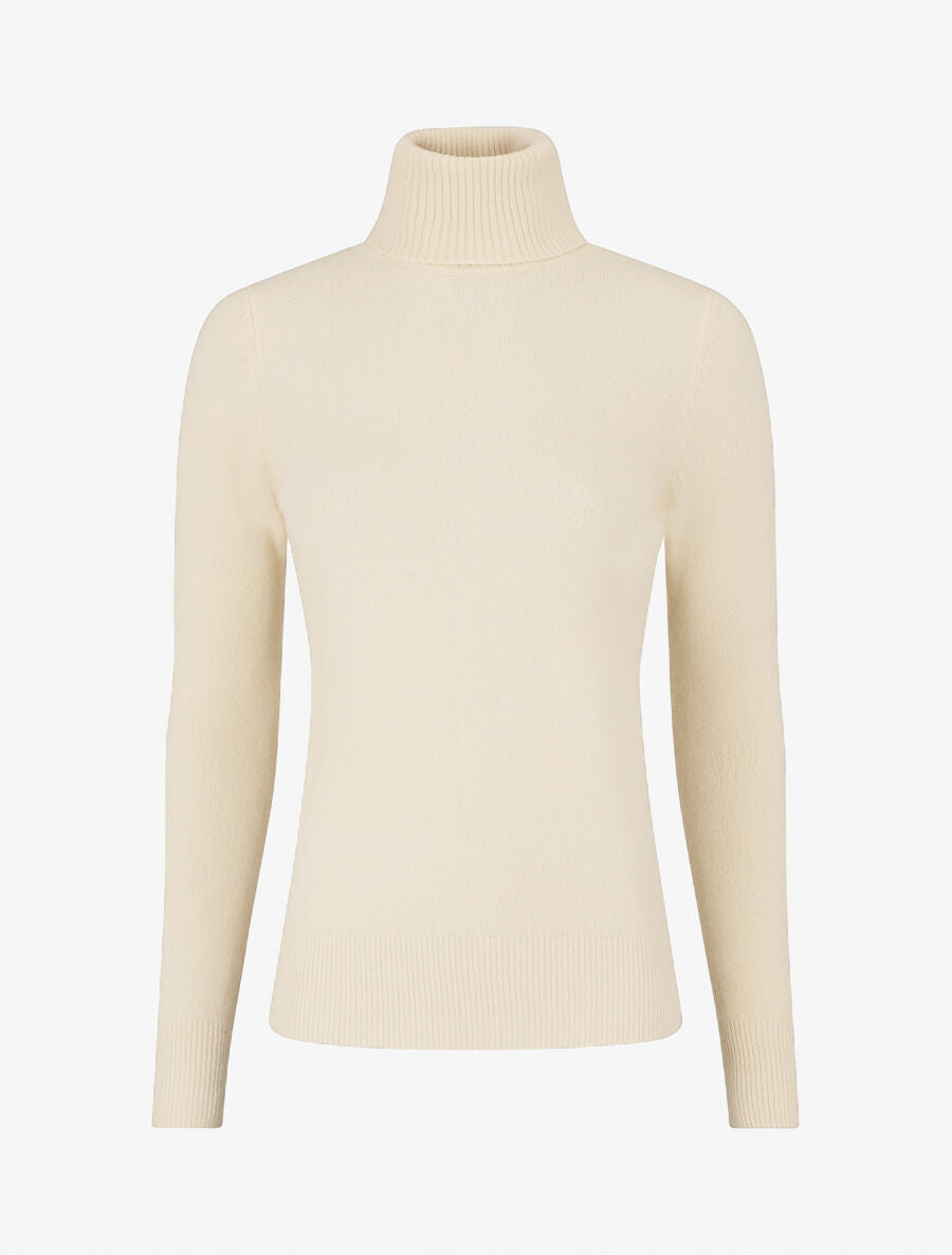 Pull col roulé en cachemire mélangé - Beige - 1