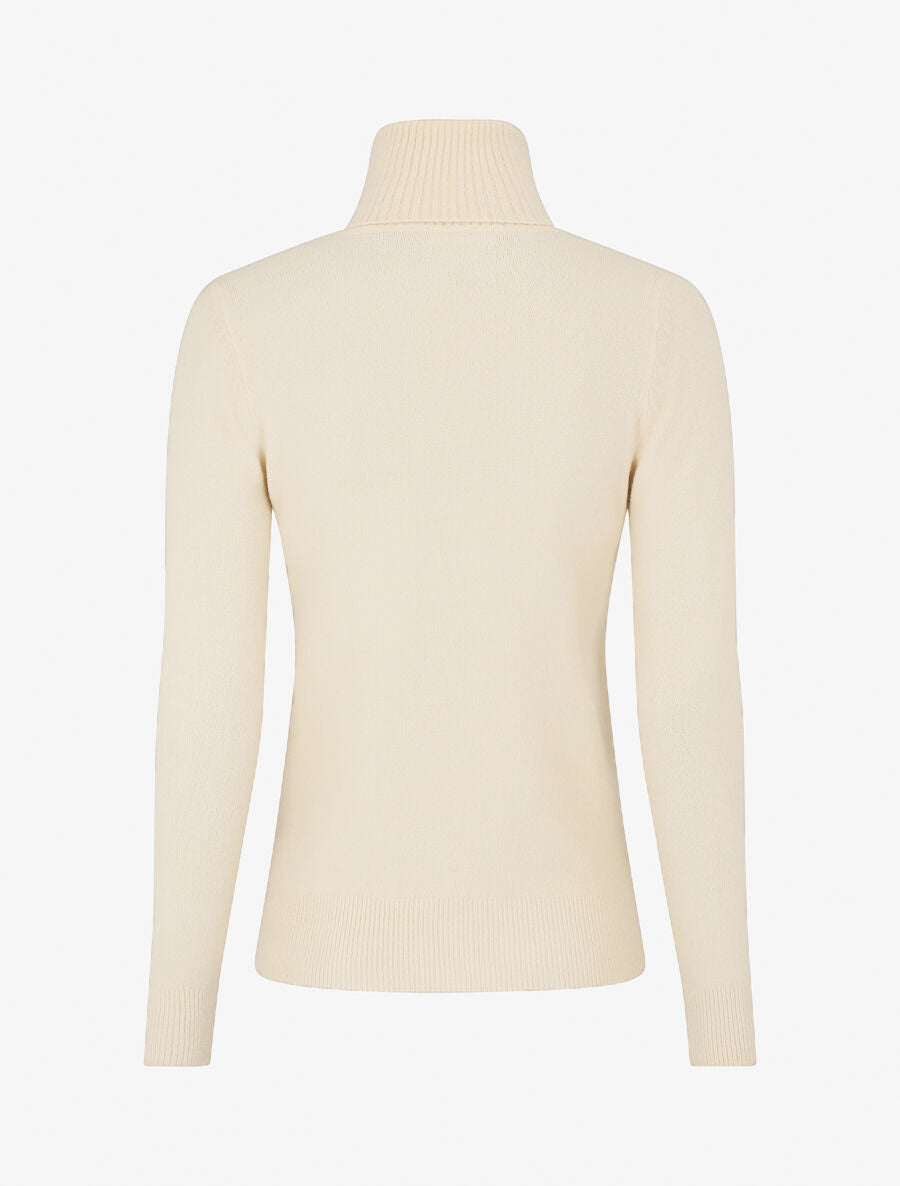 Pull col roulé en cachemire mélangé - Beige - 2