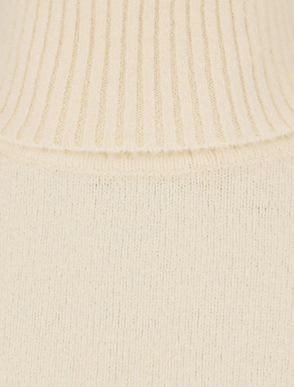 Pull col roulé en cachemire mélangé - Beige - 3