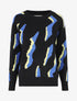 Pull en laine mélangée imprimé vintage - Noir - 1
