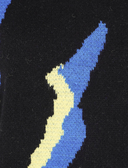 Pull en laine mélangée imprimé vintage - Noir - 3