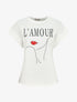 T-shirt à manches courtes imprimé à flocage amour - Blanc - 5