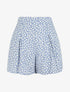Short à pois taille haute évasé - Bleu - 1