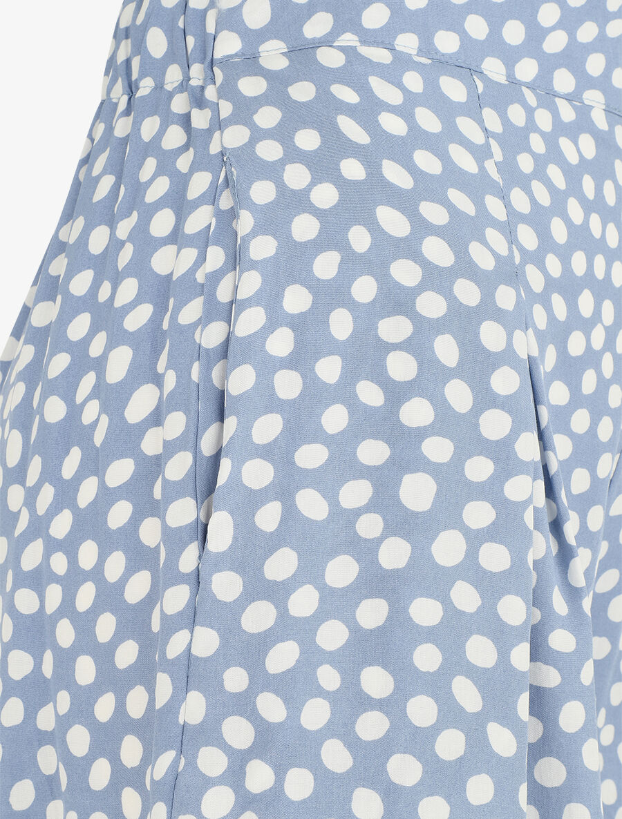Short à pois taille haute évasé - Bleu - 3